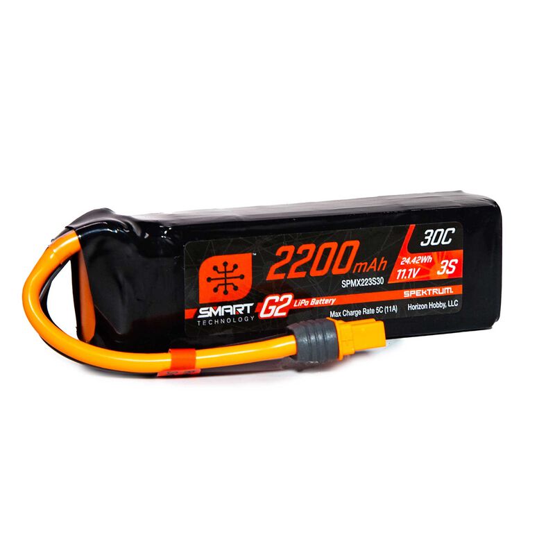 11.1V 2200mAh 3S 30C Smart G2 LiPo Battery: IC3