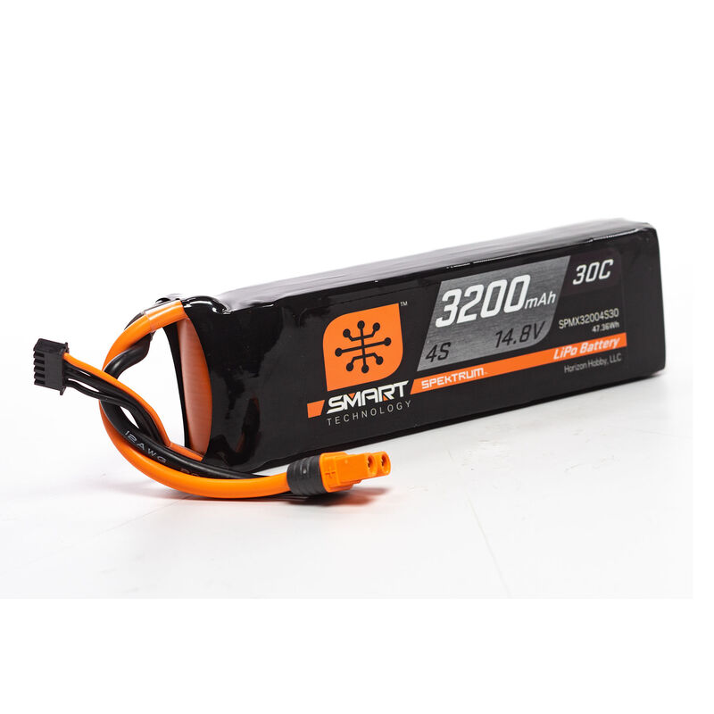 14.8V 3200mAh 4S 30C Smart LiPo Battery: IC3